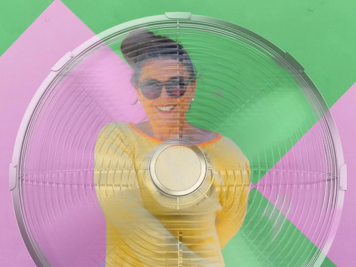 Uli hinter einem Ventilator