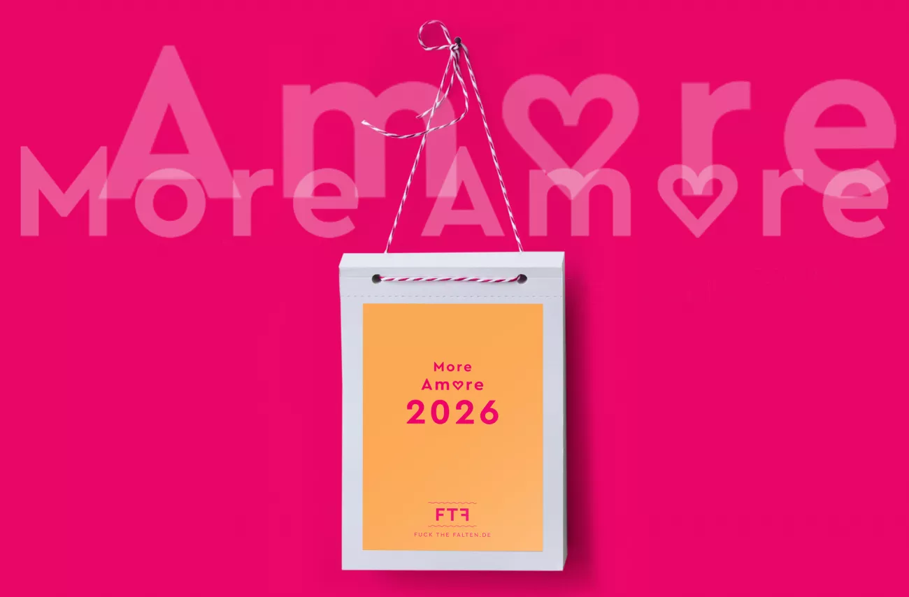 Abreißkalender 2026 auf pinken Hintergrund