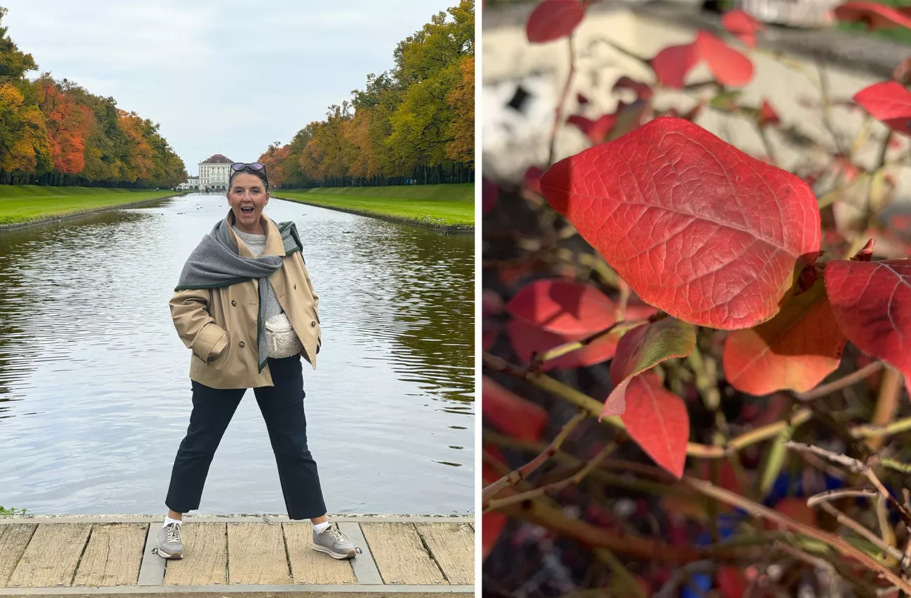 2 Bilder mit Herbststimmung und einer Person