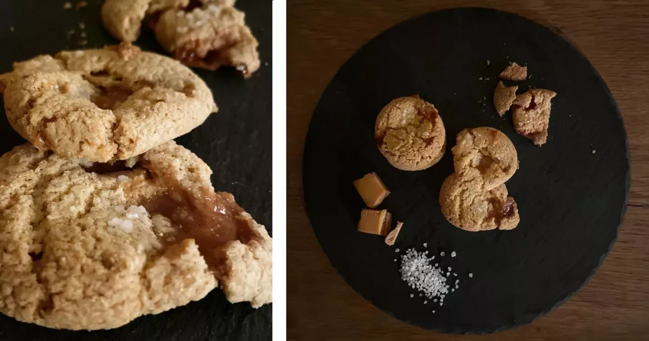 2 Bilder mit Salted Caramel Cookies