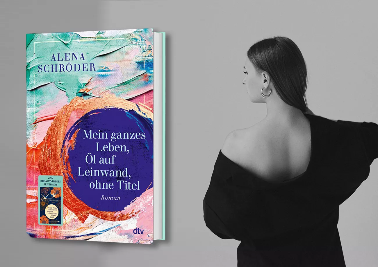 Frau von hintern mit Buchtipp