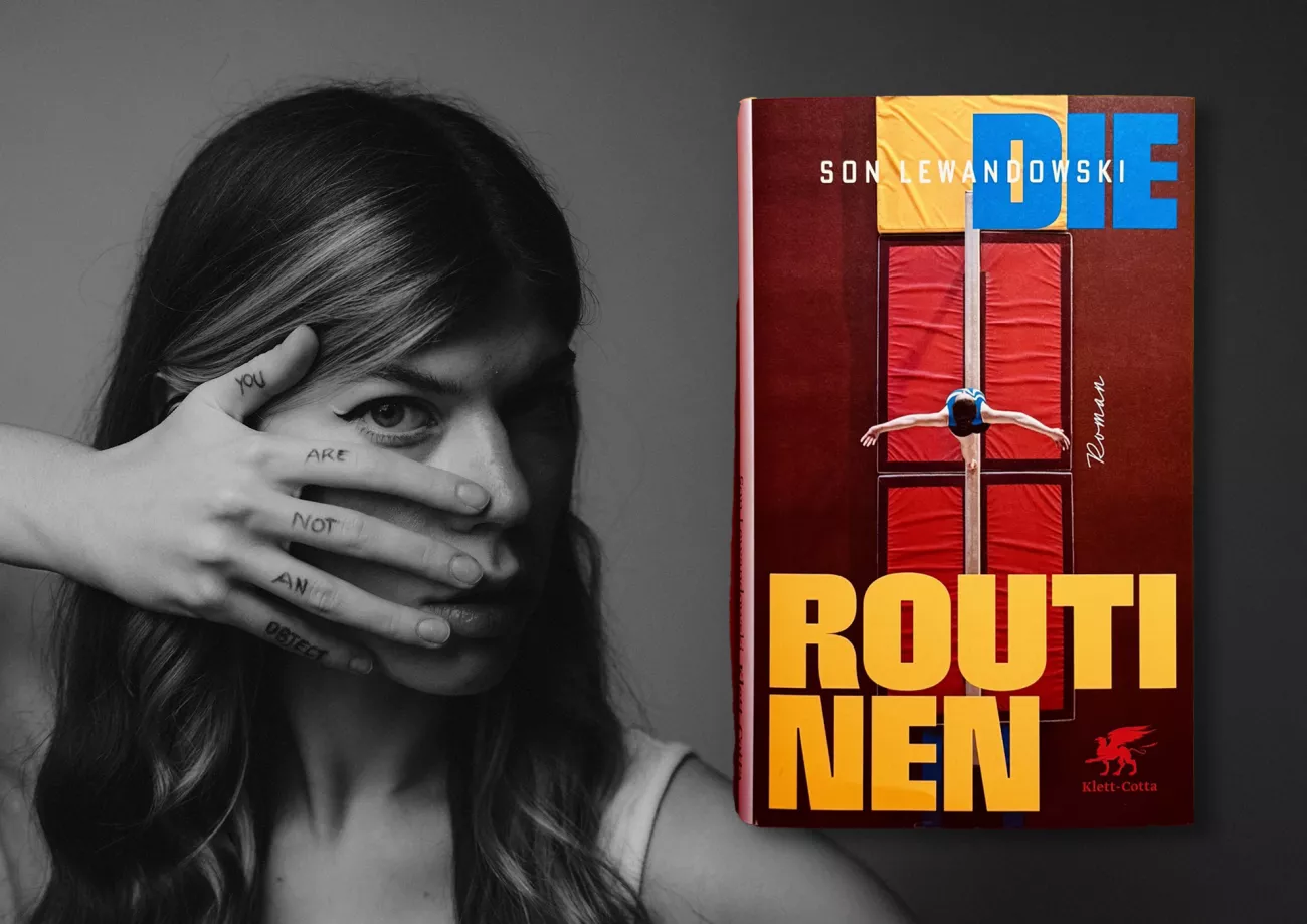 Frauenkopf mit Buchtitel